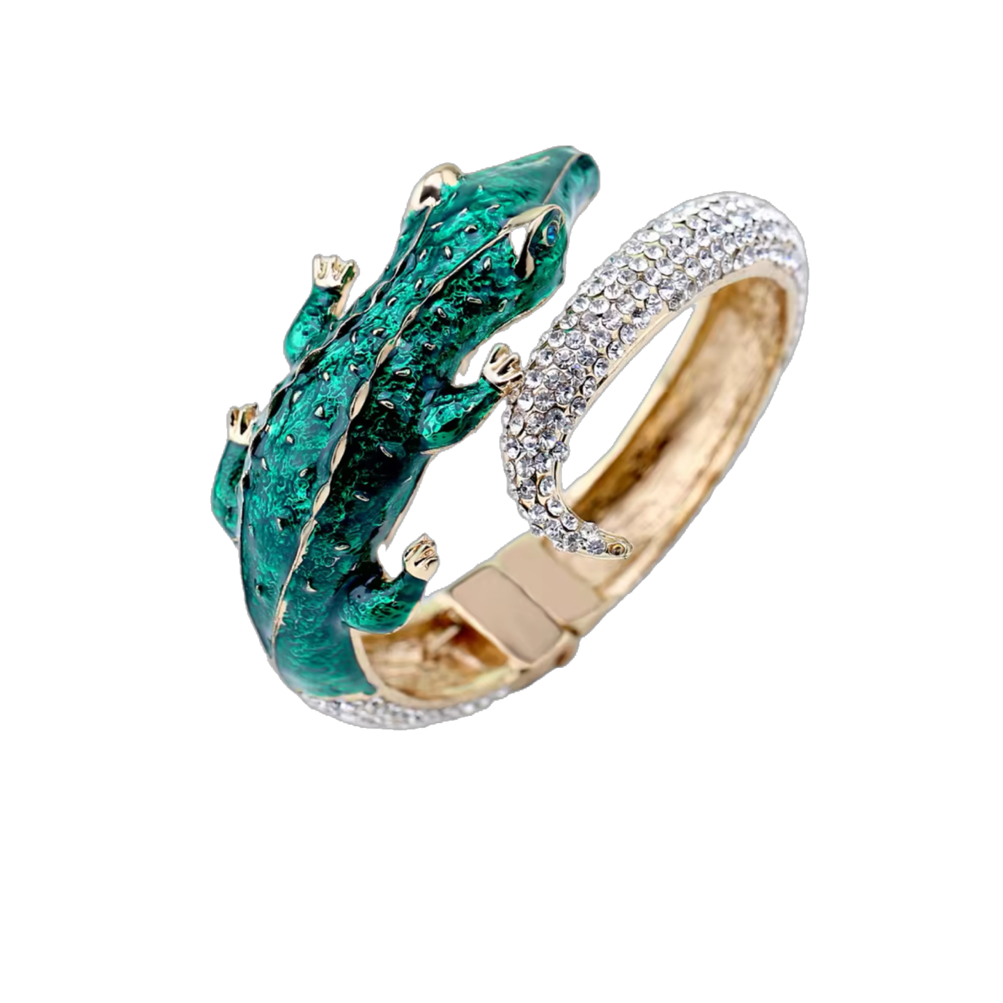 Lizard gold bangle