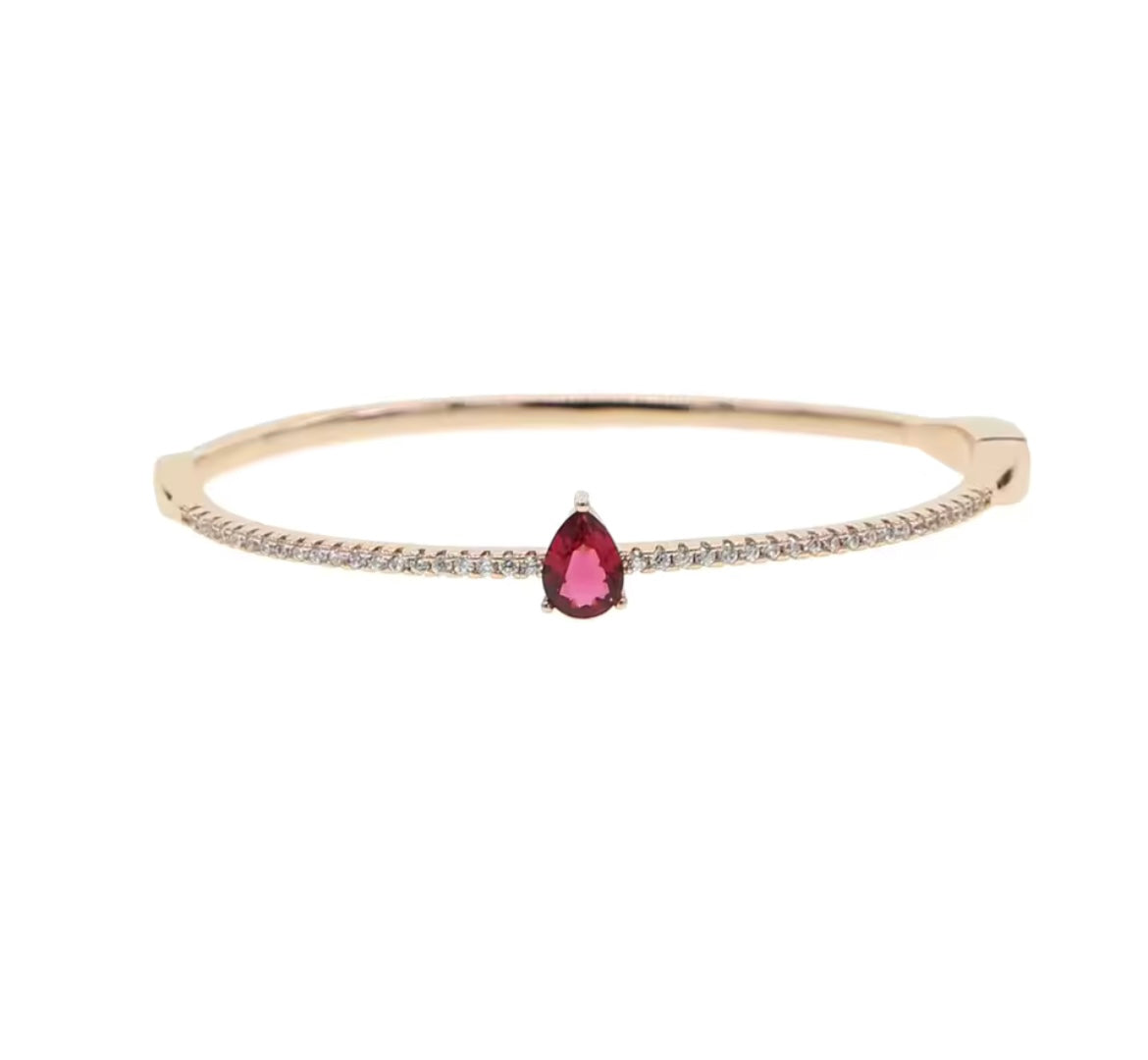 Ruby drop bracelet