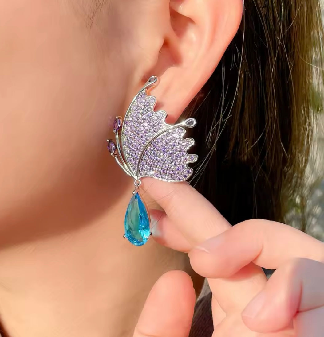 Sapphire butterfly earrings