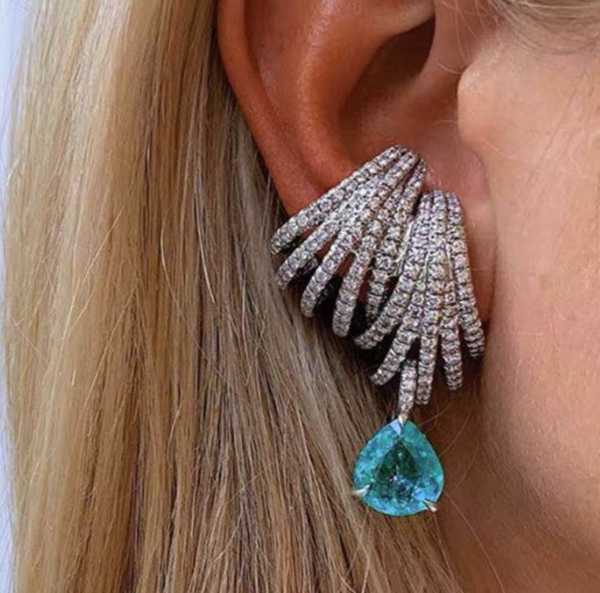 Thuraya azure blue earrings