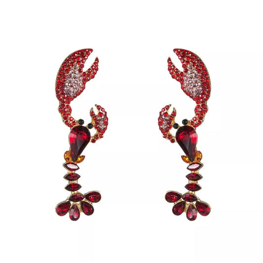 Ruby Crab Earrings