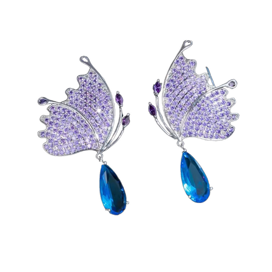 Sapphire butterfly earrings