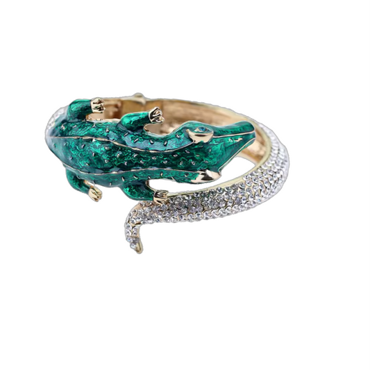 Lizard gold bangle