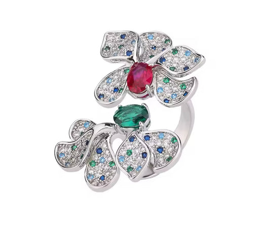 Stone flower ring