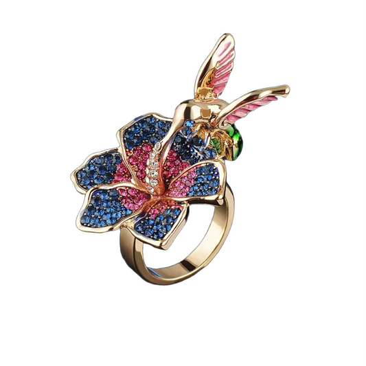 Bird on flower ring