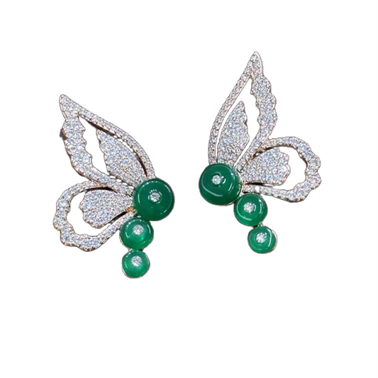 Butterfly emerald earrings