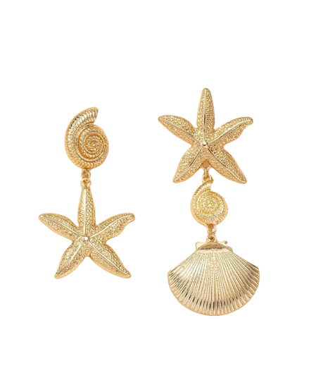 Starfish shell earrings