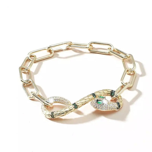 Snake emerald bracelet chain