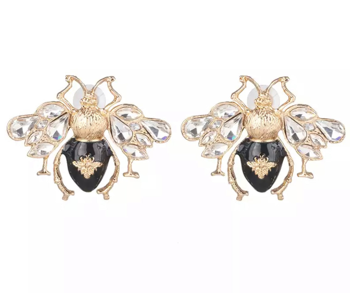 Black fly earrings