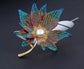 Colored leaves brooch