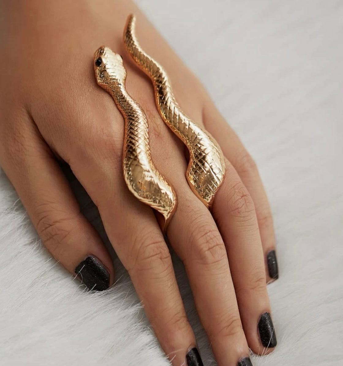 Long hot sale snake ring