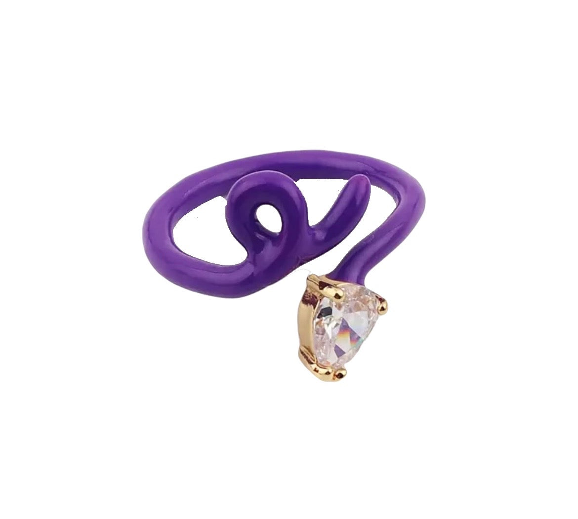 Purple drop ring