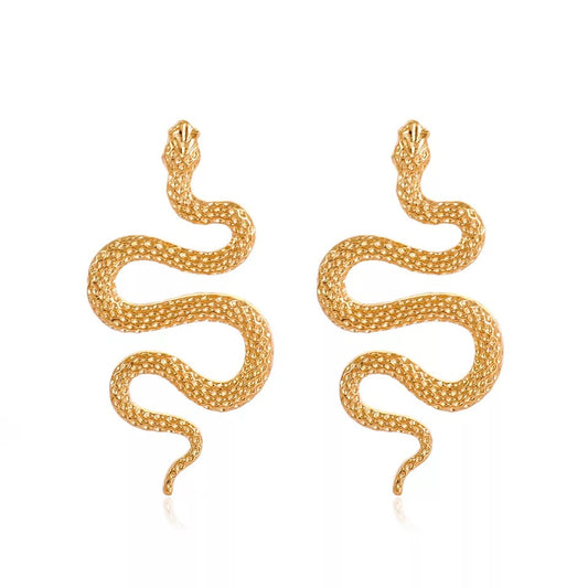 Big gold snake earrings