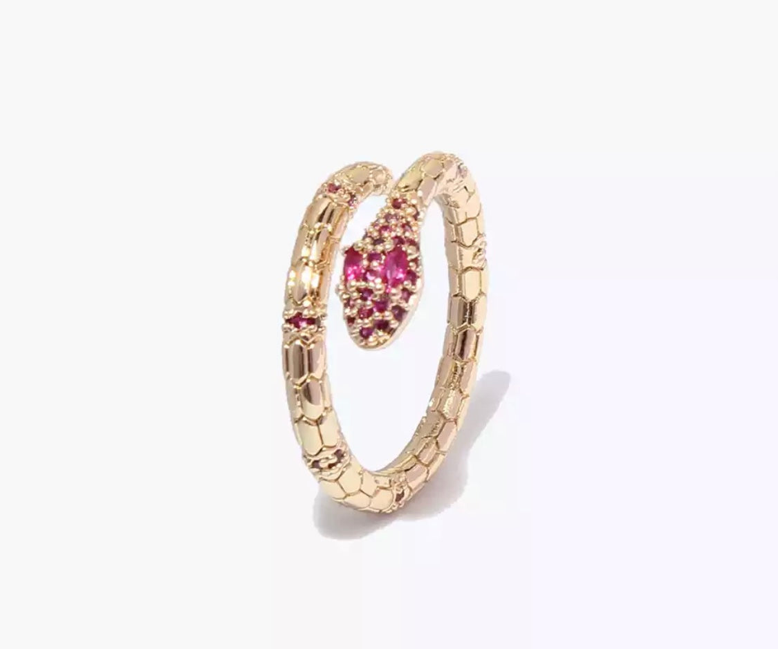 Pink snake ring