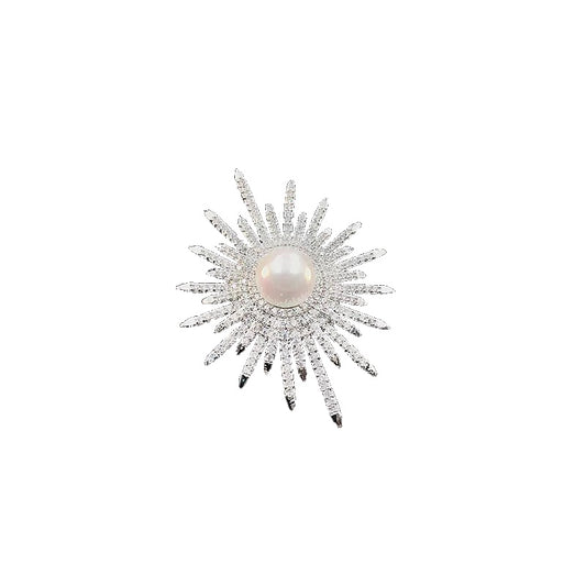 Crystal sun brooch