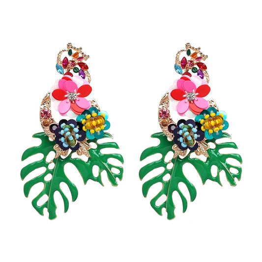 Green Leaves Earrings