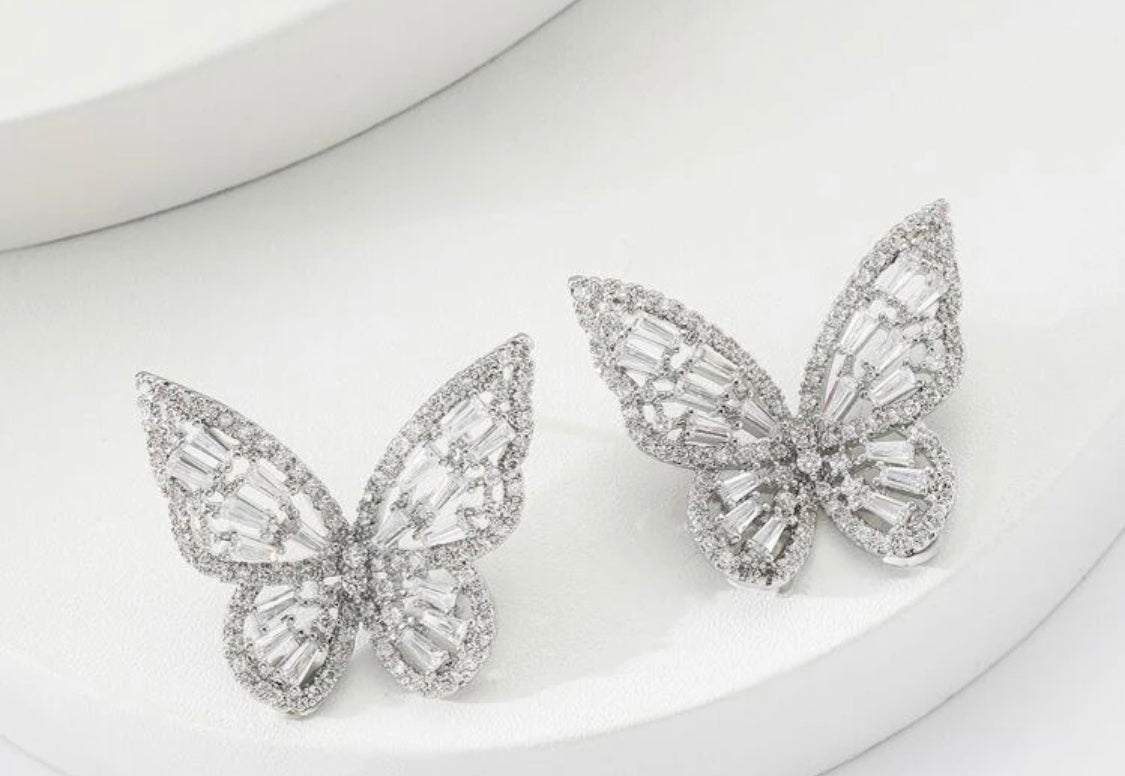 Butterfly earrings crystal