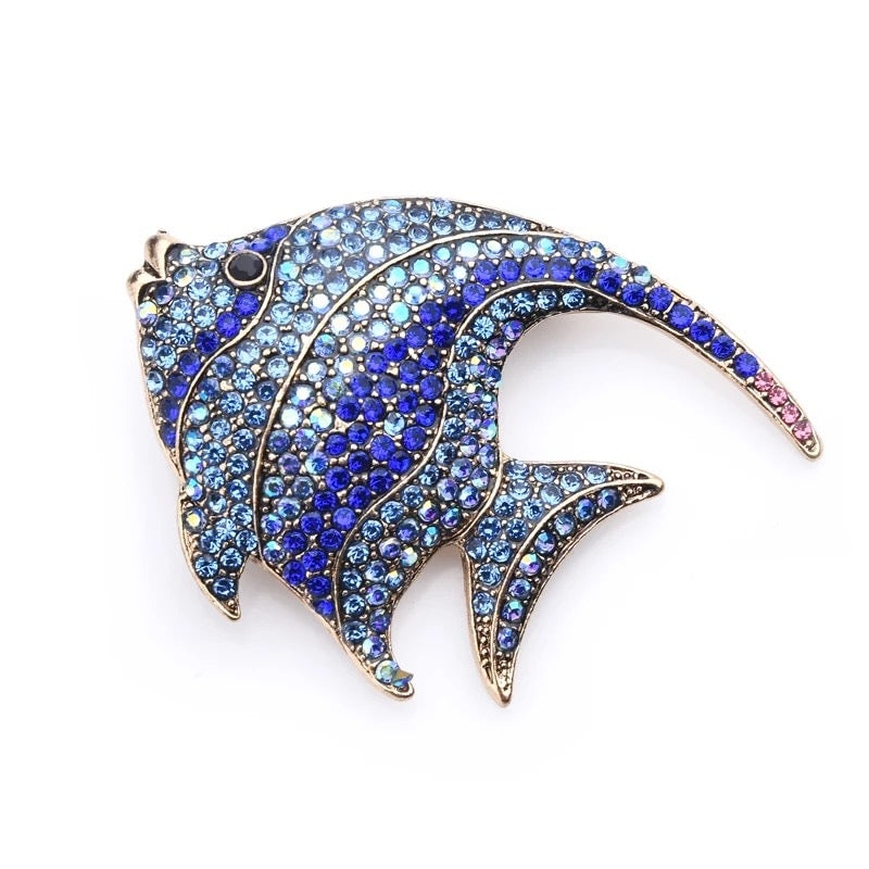 Blue Fish Brooch