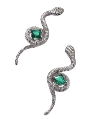 Emerald snake earrings