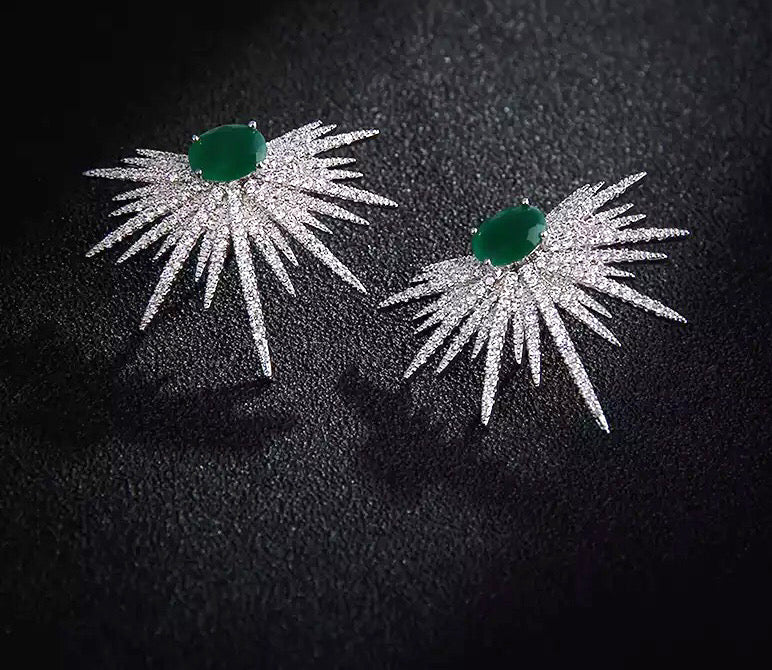 Earring Sparkly emerald