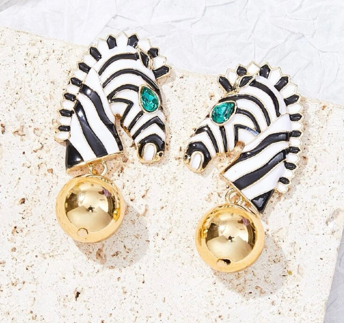 Zebra earrings