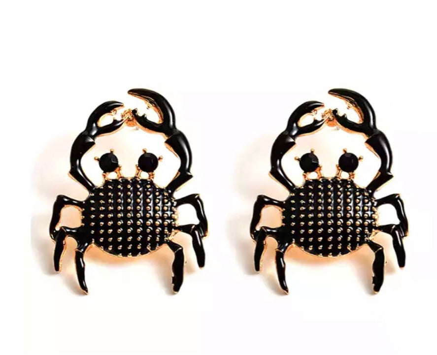 Black Crab Earring