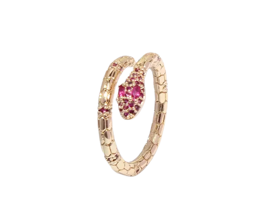 Pink snake ring