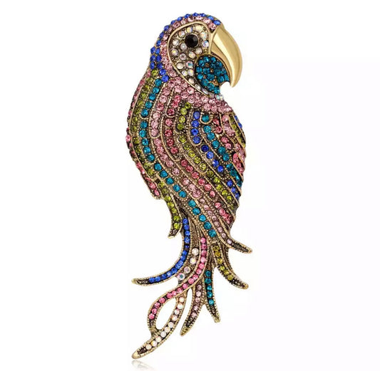 Parrot colorful brooch