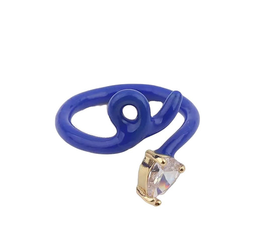 Dark blue drop ring