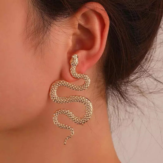 Big gold snake earrings