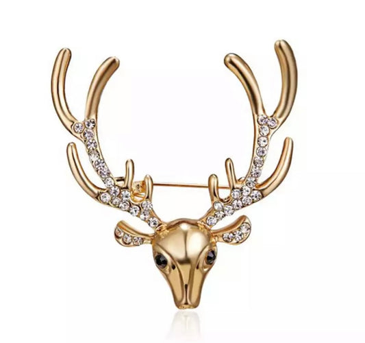 Gold deer brooch