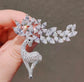 Crystal deer brooch