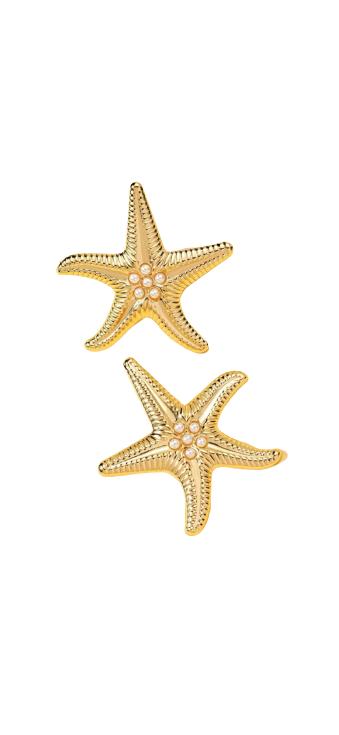 Golden starfish earrings