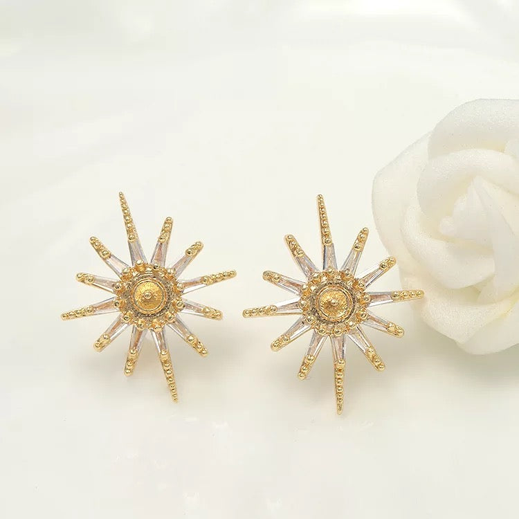 Golden sun earrings