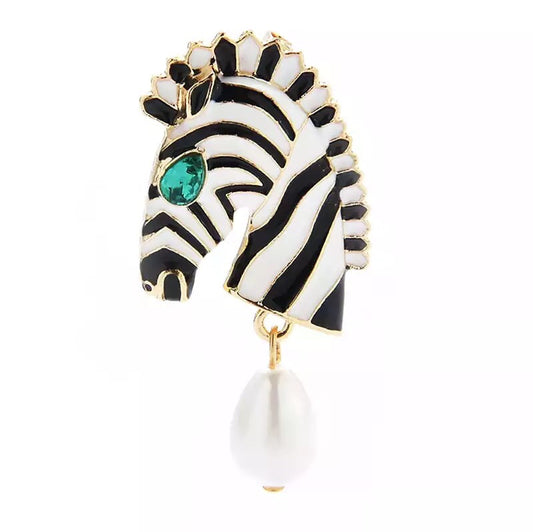 Zebra Brooch