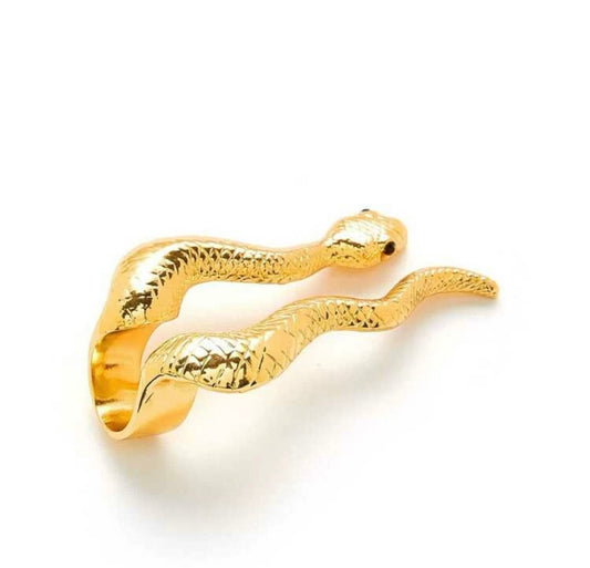 Long gold snake ring