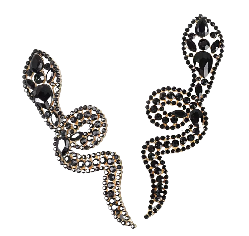 Large black earrings snake