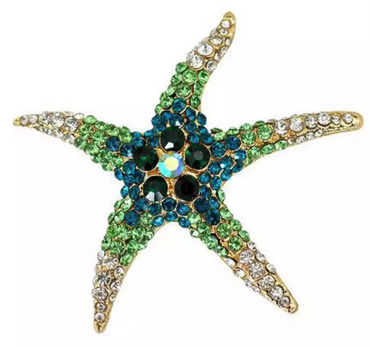 Green Starfish Brooch