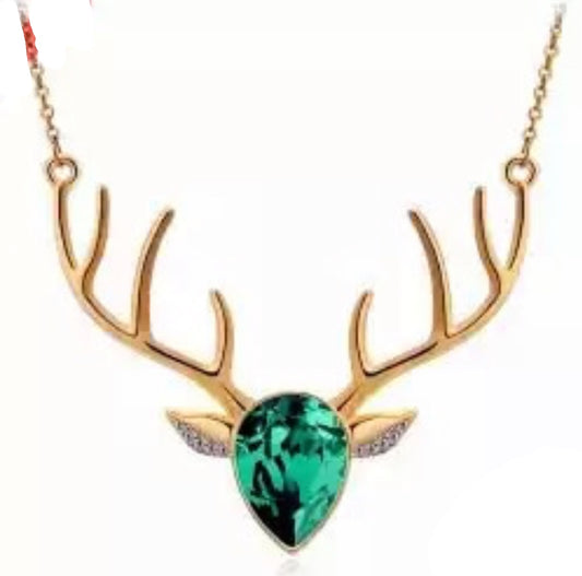 Deer emerald necklace