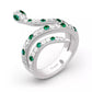 Emerald Crystal Snake Ring