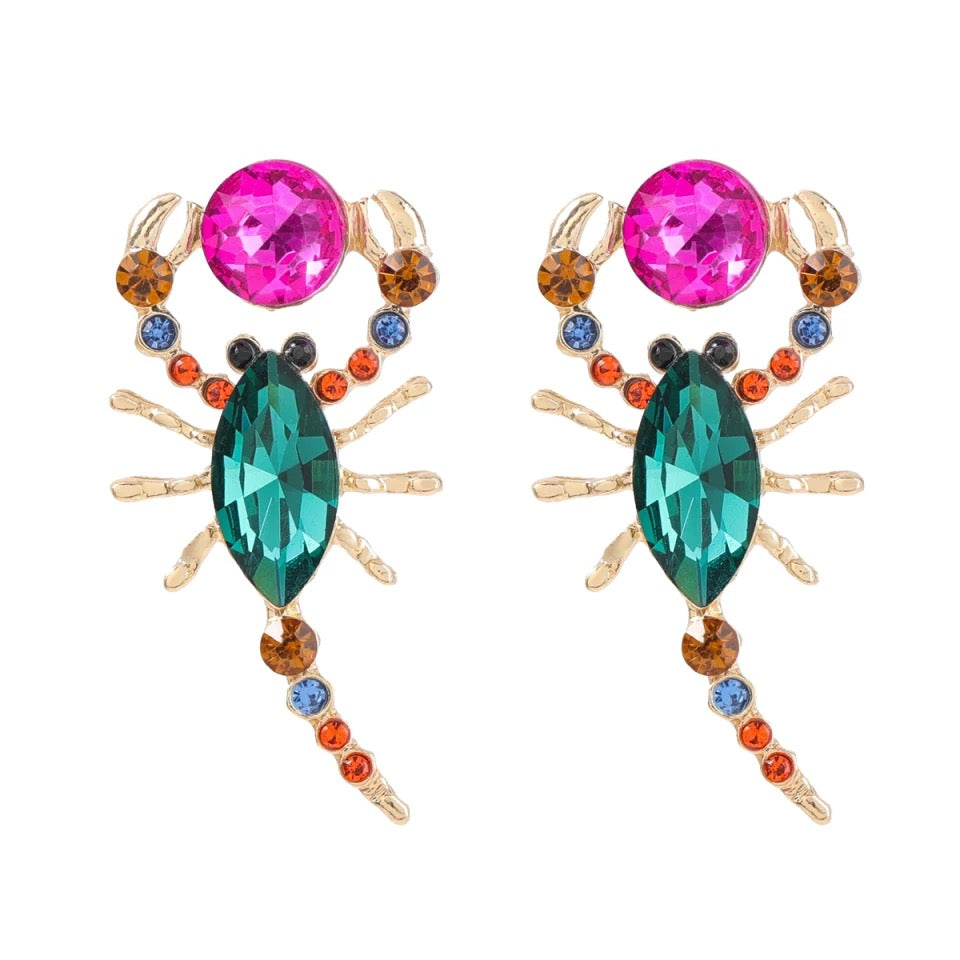 Emerald Lobster Earrings