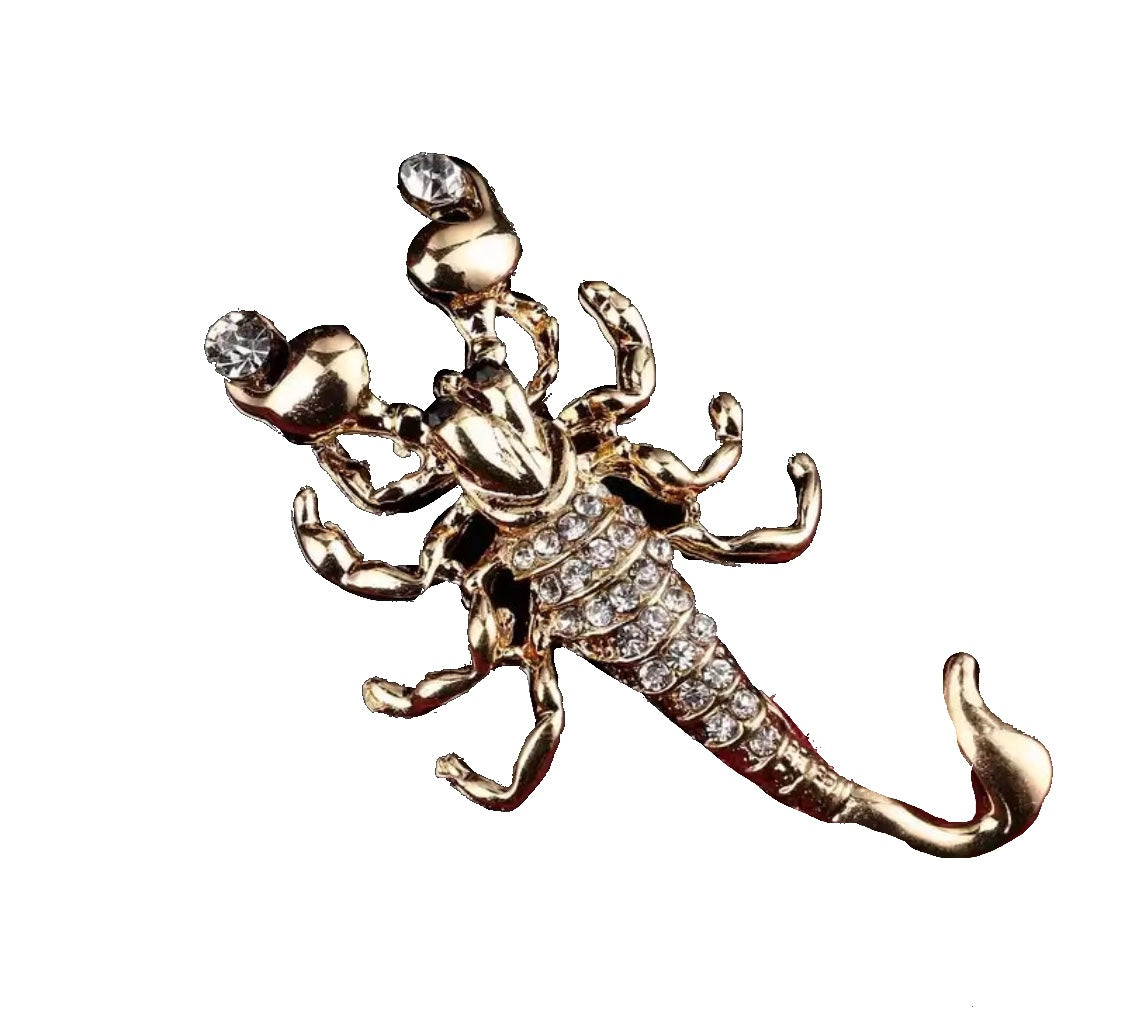 Scorpion gold brooch