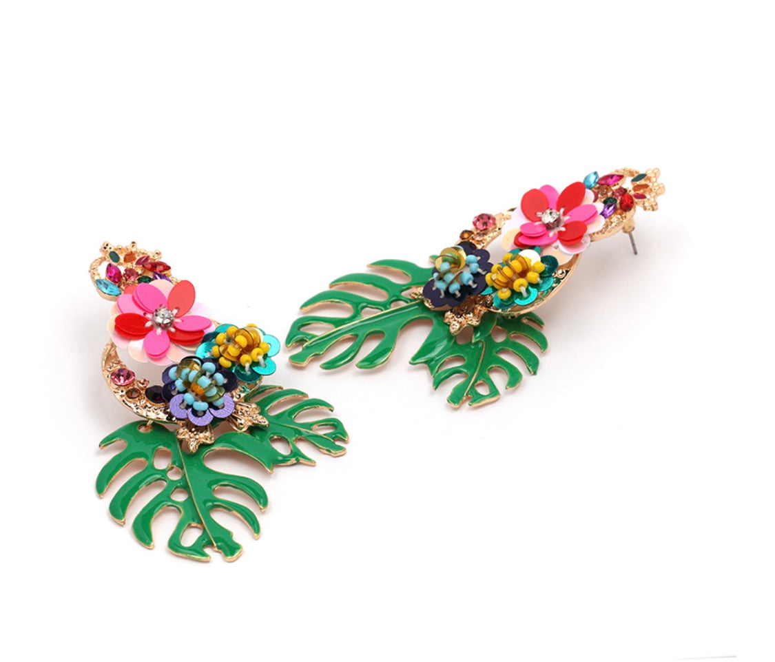 Green Leaves Earrings