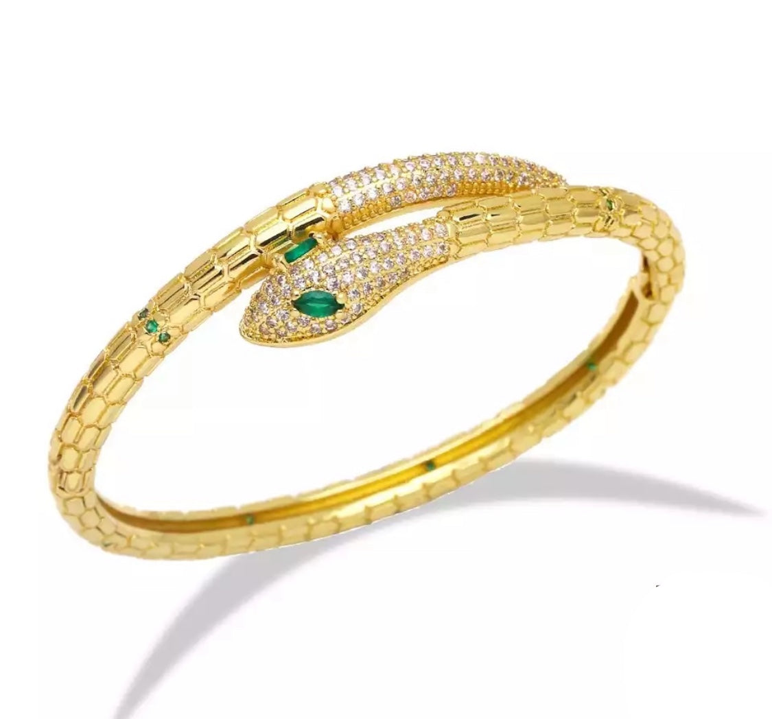 Emerald snake bracelet