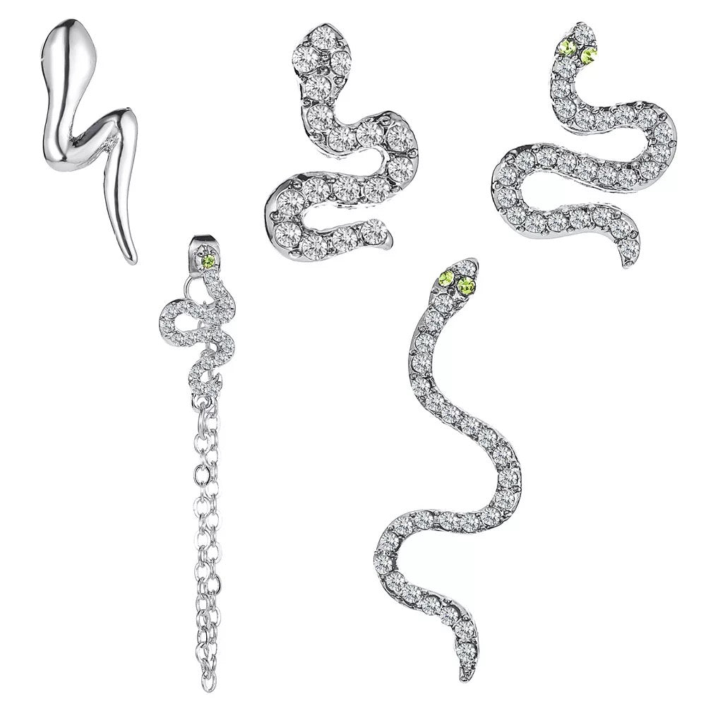 5 sets serpent earrings