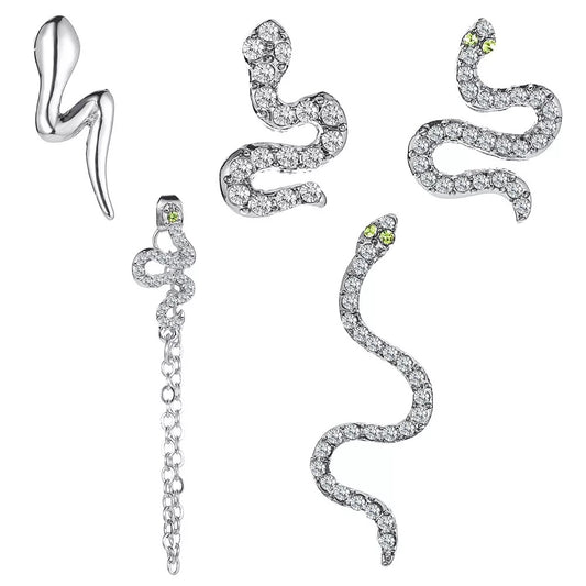 5 sets serpent earrings